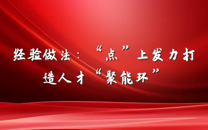 经验做法：“点”上发力打造人才“聚能环”