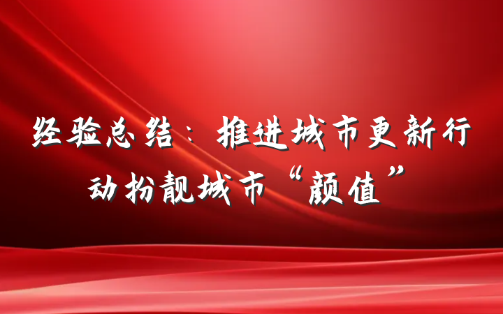 经验总结：推进城市更新行动扮靓城市“颜值”
