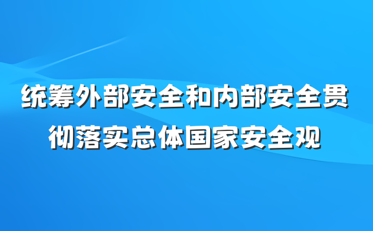 统筹外部安全和内部安全贯彻落实总体国家安全观