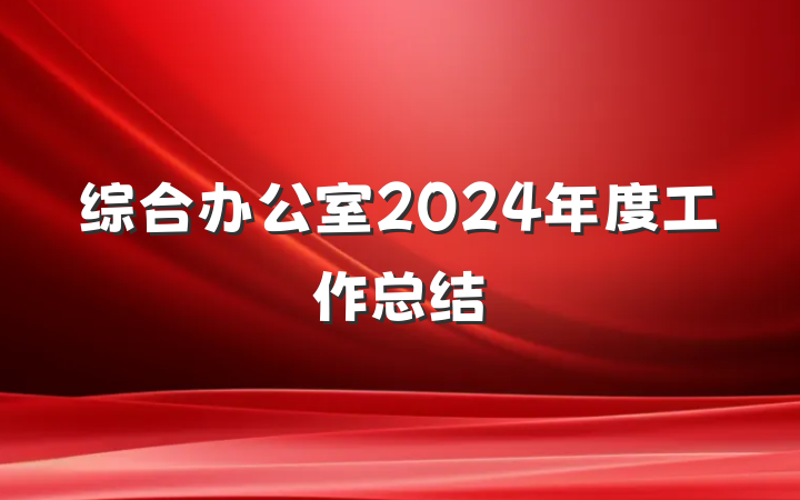 综合办公室2024年度工作总结