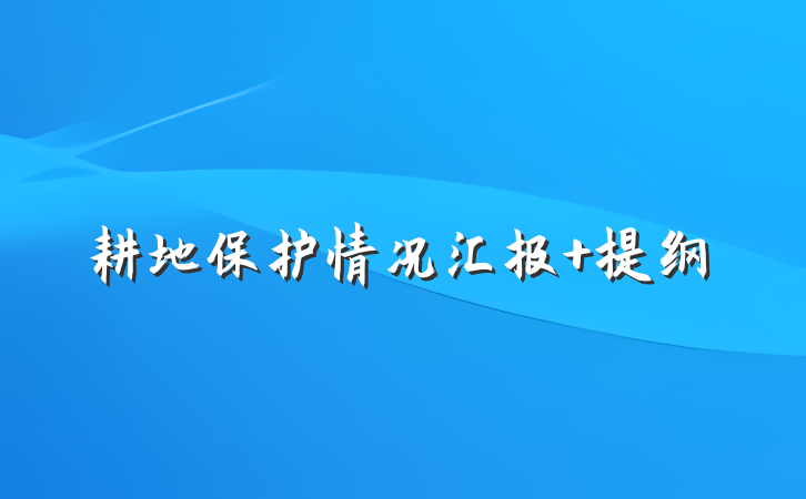 耕地保护情况汇报 提纲