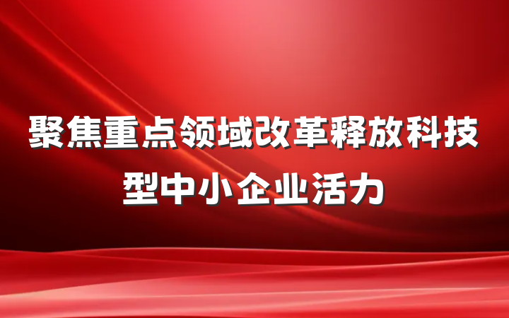 聚焦重点领域改革释放科技型中小企业活力