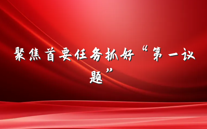聚焦首要任务抓好“第一议题”