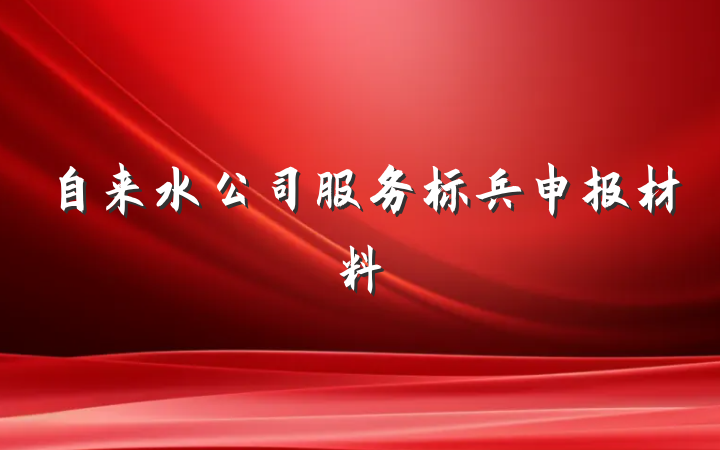 自来水公司服务标兵申报材料