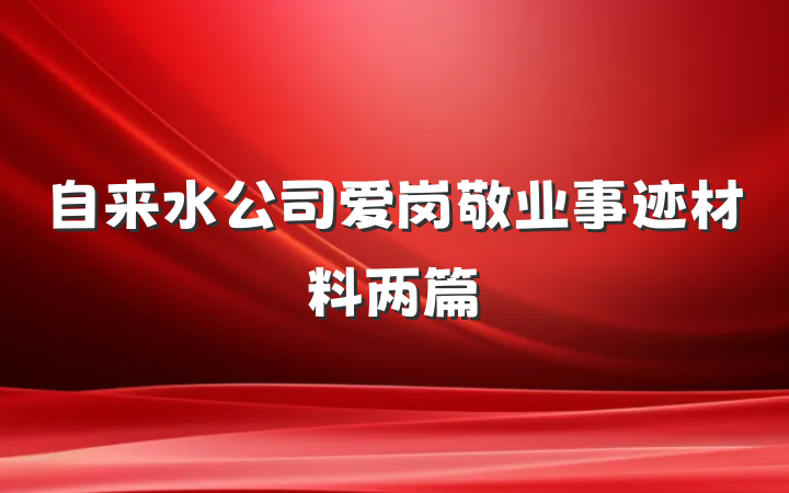 自来水公司爱岗敬业事迹材料两篇