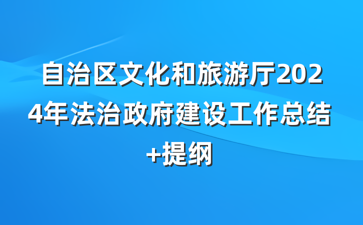 自治区文化和旅游厅2024年法治政府建设工作总结 提纲