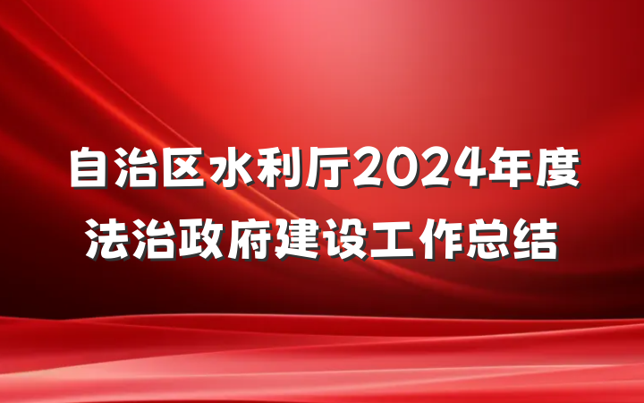 自治区水利厅2024年度法治政府建设工作总结
