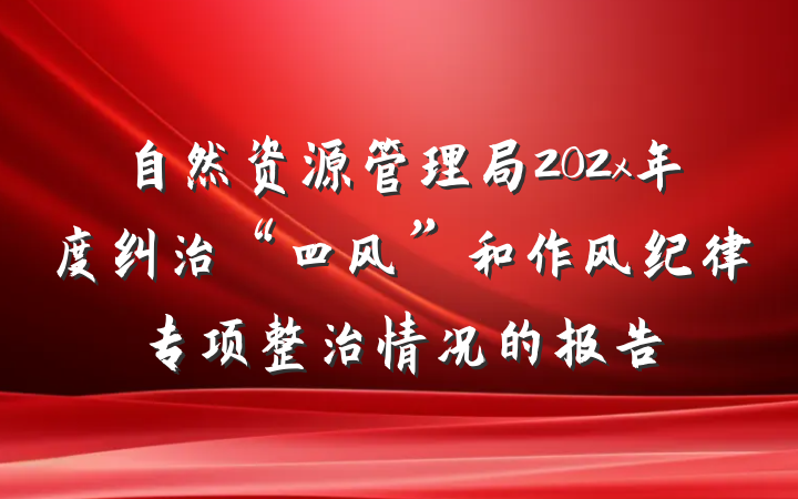 自然资源管理局202x年度纠治“四风”和作风纪律专项整治情况的报告