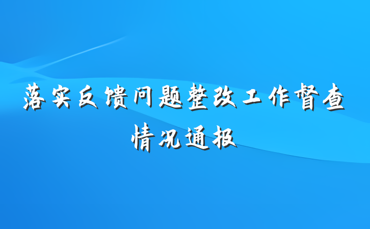 落实反馈问题整改工作督查情况通报