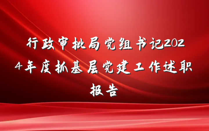 行政审批局党组书记2024年度抓基层党建工作述职报告