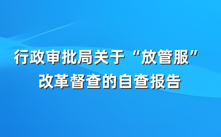 行政审批局关于“放管服”改革督查的自查报告