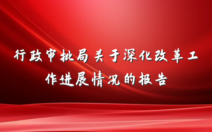 行政审批局关于深化改革工作进展情况的报告