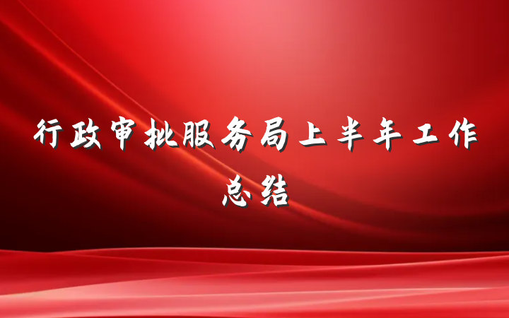 行政审批服务局上半年工作总结