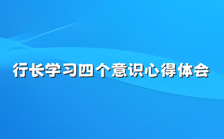 行长学习四个意识心得体会