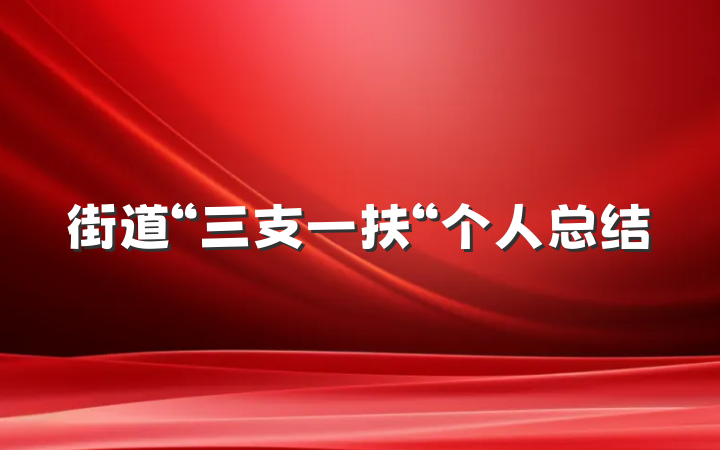 街道“三支一扶“个人总结