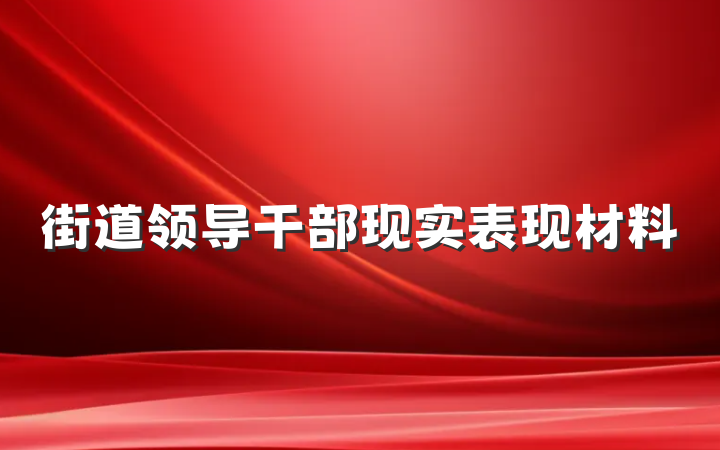 街道领导干部现实表现材料