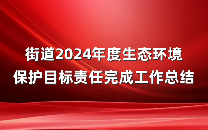街道2024年度生态环境保护目标责任完成工作总结