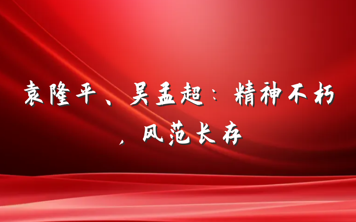 袁隆平、吴孟超：精神不朽，风范长存