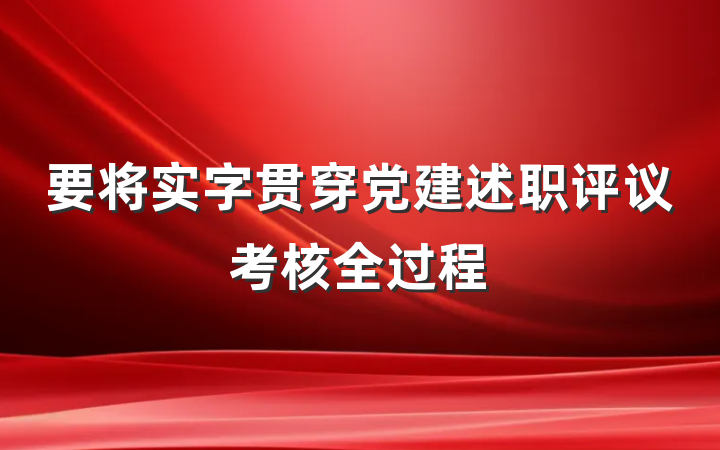 要将实字贯穿党建述职评议考核全过程