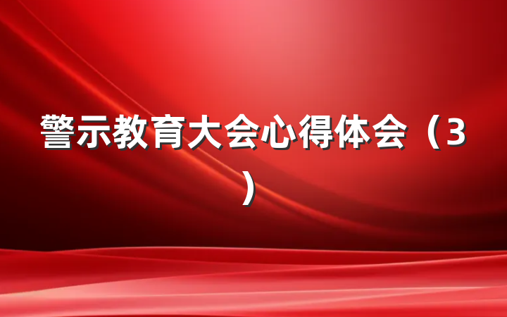 警示教育大会心得体会（3）