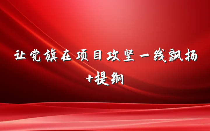 让党旗在项目攻坚一线飘扬 提纲