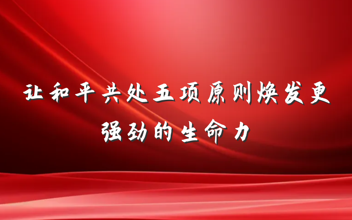 让和平共处五项原则焕发更强劲的生命力