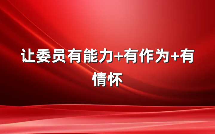 让委员有能力 有作为 有情怀