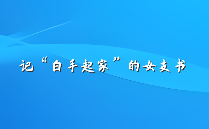 记“白手起家”的女支书
