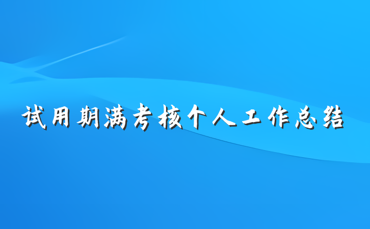 试用期满考核个人工作总结
