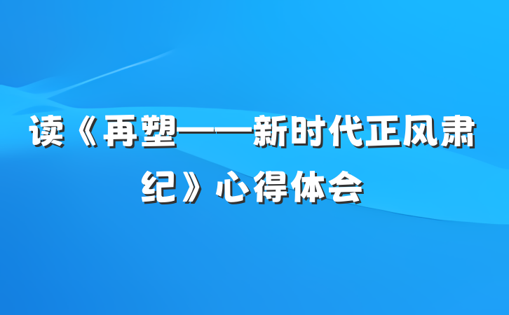 读《再塑——新时代正风肃纪》心得体会