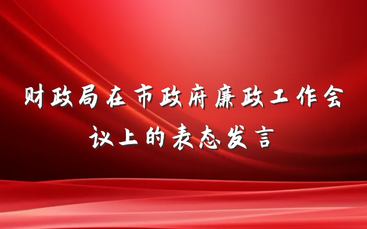 财政局在市政府廉政工作会议上的表态发言