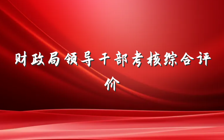 财政局领导干部考核综合评价