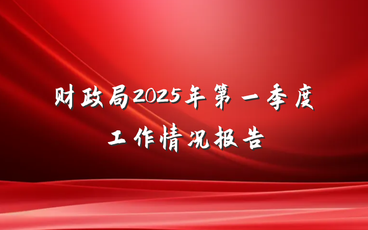 财政局2025年第一季度工作情况报告