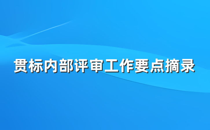 贯标内部评审工作要点摘录