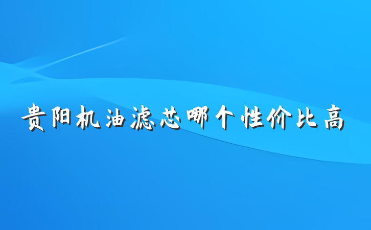 贵阳机油滤芯哪个性价比高