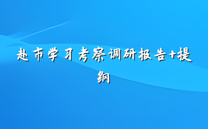 赴市学习考察调研报告 提纲