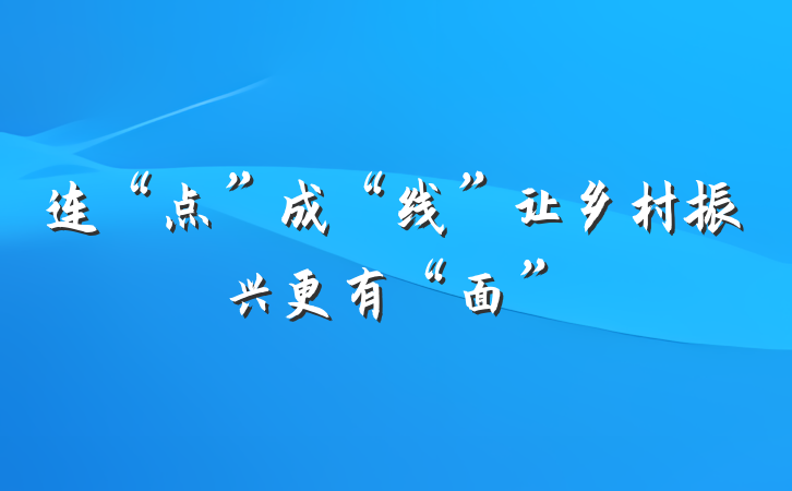 连“点”成“线”让乡村振兴更有“面”