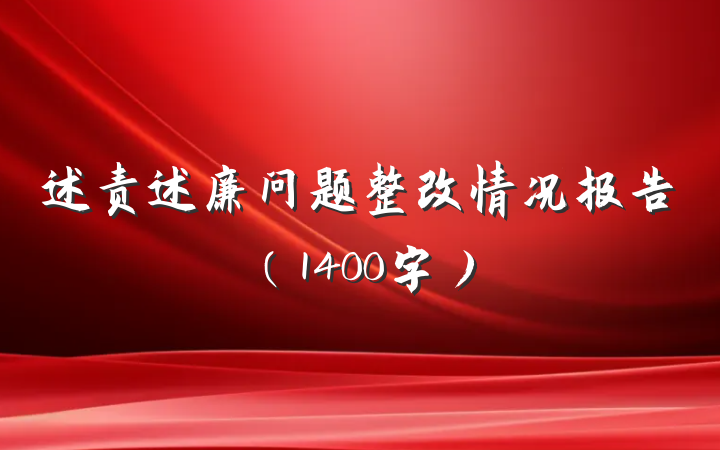 述责述廉问题整改情况报告（1400字）