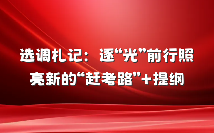 选调札记：逐“光”前行照亮新的“赶考路” 提纲