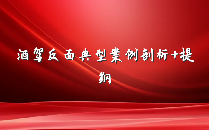 酒驾反面典型案例剖析 提纲