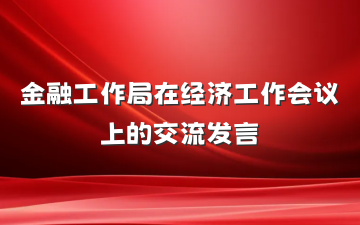 金融工作局在经济工作会议上的交流发言