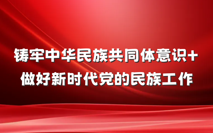 铸牢中华民族共同体意识 做好新时代党的民族工作