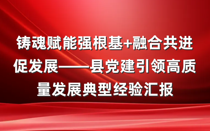 铸魂赋能强根基 融合共进促发展——县党建引领高质量发展典型经验汇报