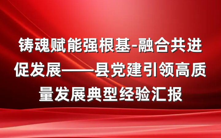 铸魂赋能强根基-融合共进促发展——县党建引领高质量发展典型经验汇报