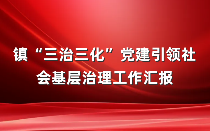 镇“三治三化”党建引领社会基层治理工作汇报