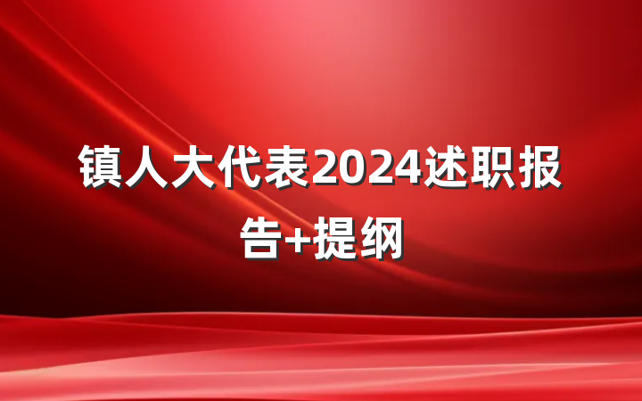 镇人大代表2024述职报告 提纲