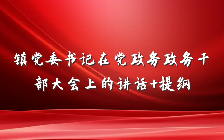 镇党委书记在党政务政务干部大会上的讲话 提纲
