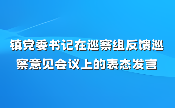 镇党委书记在巡察组反馈巡察意见会议上的表态发言