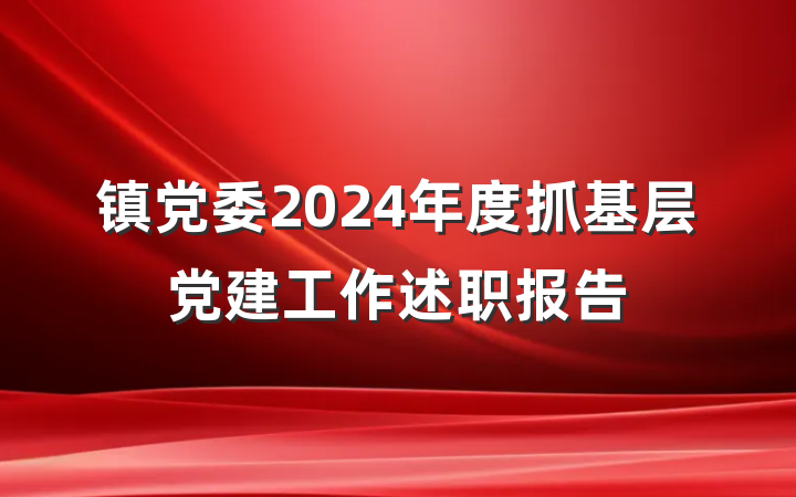 镇党委2024年度抓基层党建工作述职报告