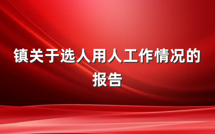镇关于选人用人工作情况的报告